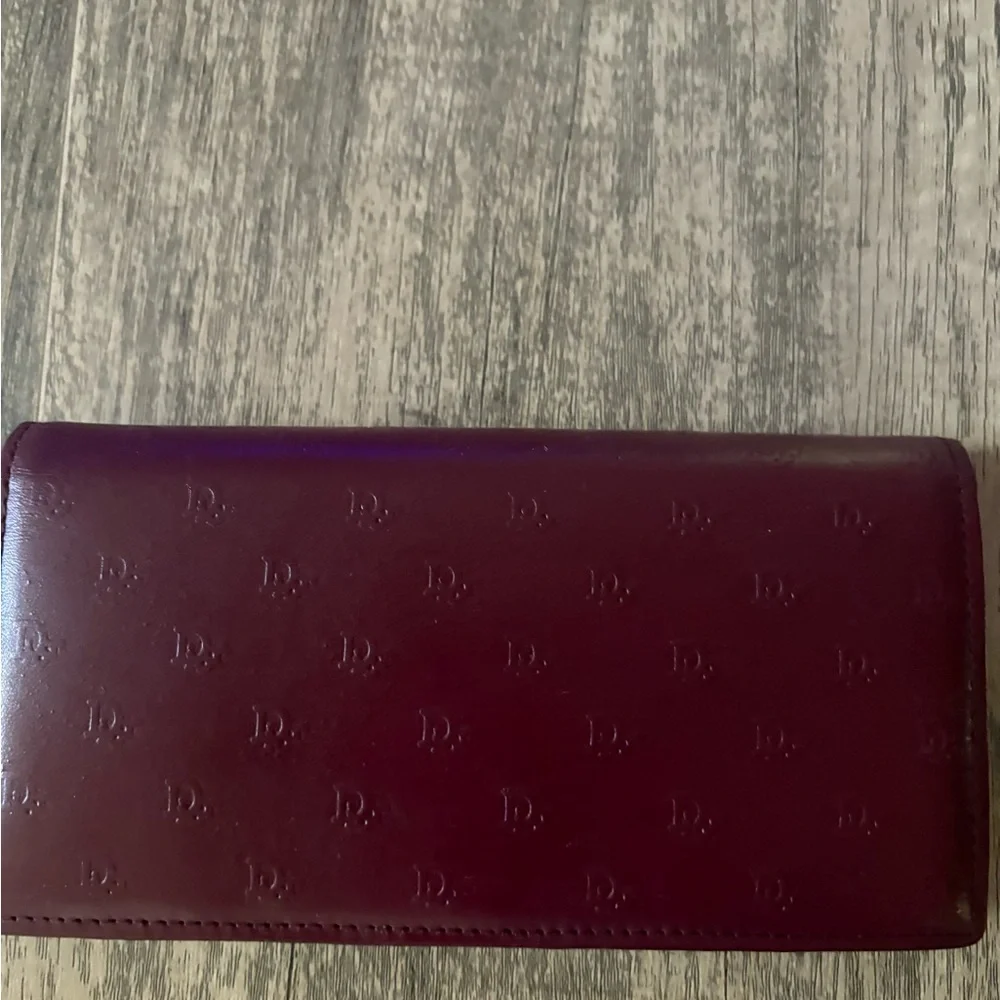 Christian Dior Bifold Leather Burgundy Wallet